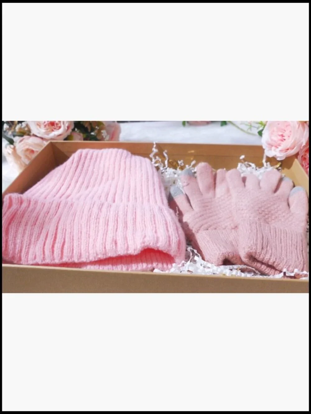 Fleece Lined Beanie Hat & Touchscreen Gloves Set - 12 Pcs